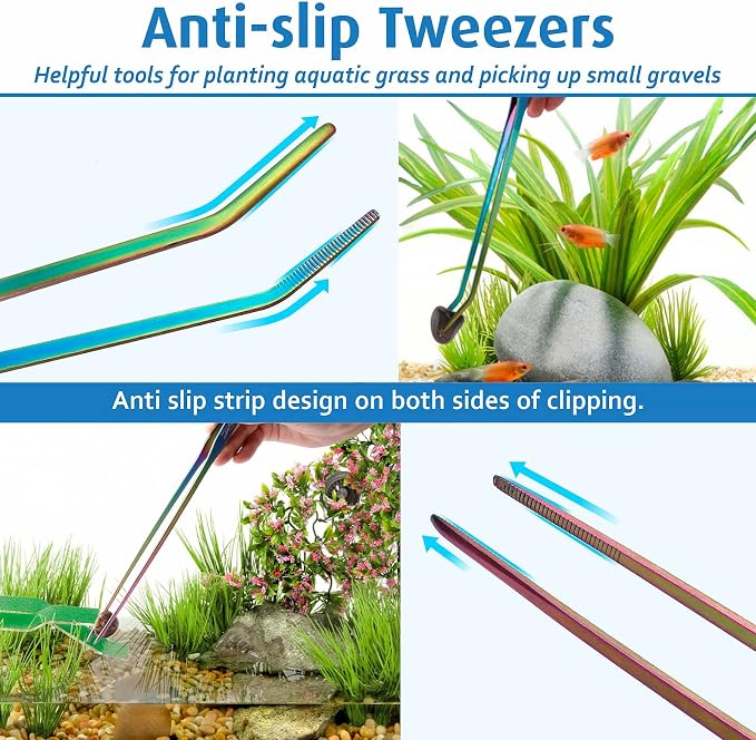 hygger 6-in-1 Long Aquarium Aquascaping Tools Kit, Color Stainless Steel - Image 3