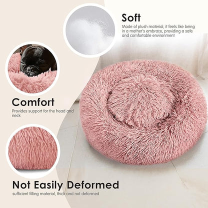 Dogs Bed for Small Dogs, Anti-Anxiety Washable Round Bed - Image 4