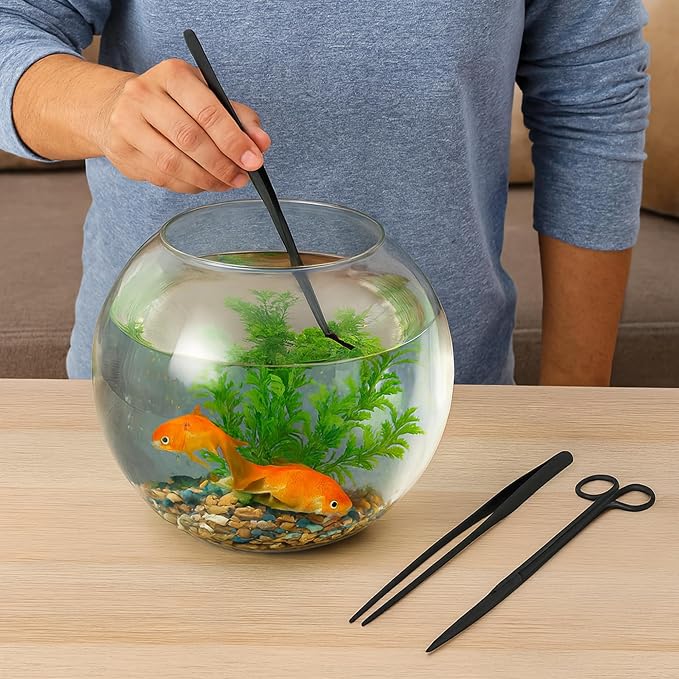 Mandala Crafts 15 Inches Silver Stainless Steel Straight and Curved Aquarium - Image 7