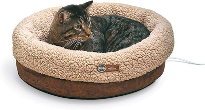 K&H Pet Products Heated Cat Bed Indoor, Thermo-Snuggle Cup Bomber Soft Heated by KHPetProducts