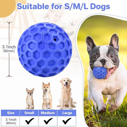 Indestructible Squeaky Dog Ball, Relieves Anxiety, Cleans Teeth, Interactive - Image 2