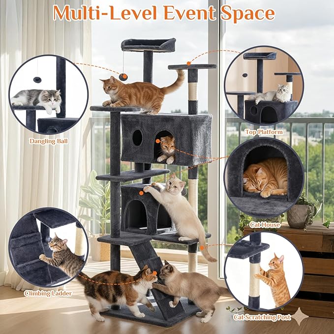 Sweetcrispy 80 Inch Cat Tree Tower, Indoor Cat Condo - Image 5
