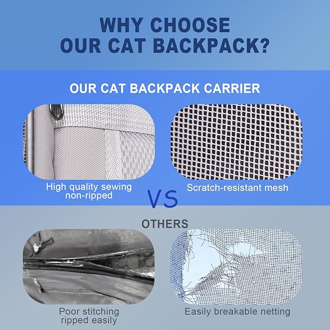Pesen Cat Backpack Carrier, Breathable & Foldable Pet Carriers - Image 7
