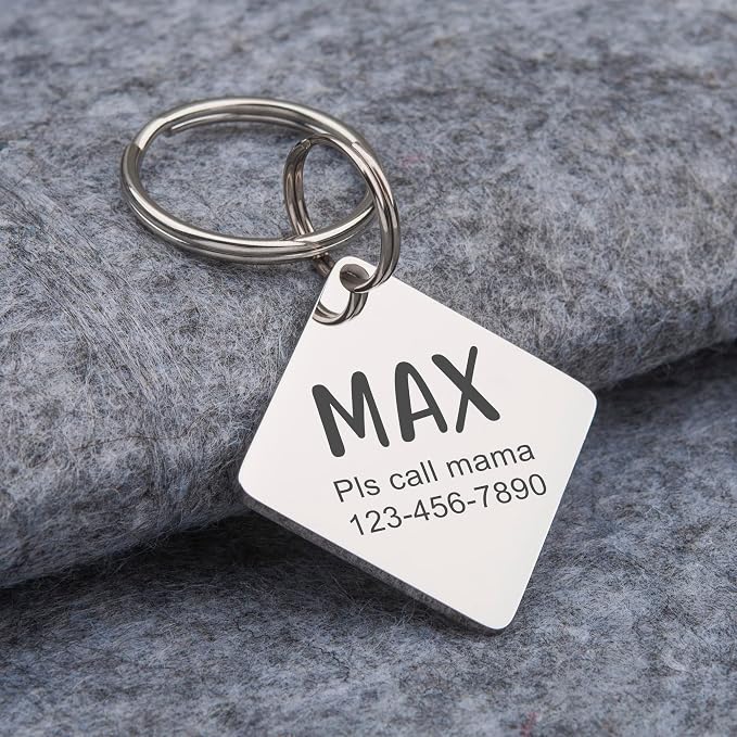 Anavia Personalized Pet ID Tags, Stainless Steel Glossy Laser Engraved Dog Cat - Image 6