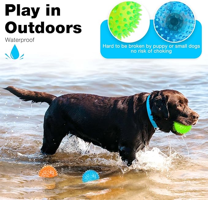 Puppy Toy 2.5” Squeaky Dog Balls Toys and Spikey Dog Ball - Image 6