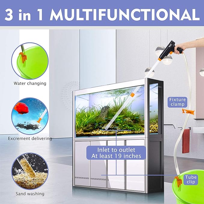 hygger Aquarium Gravel Cleaner, New Quick Water Changer - Image 2
