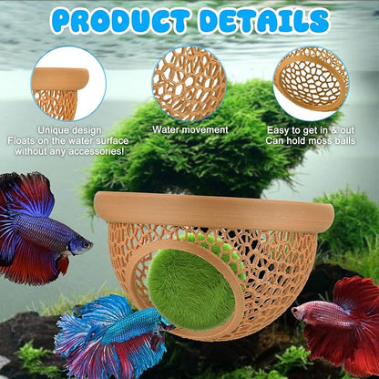 Floating Betta Hide & Shrimp Cave – 3D Printed Aquarium Hammock, Feeder & Rest - Image 6