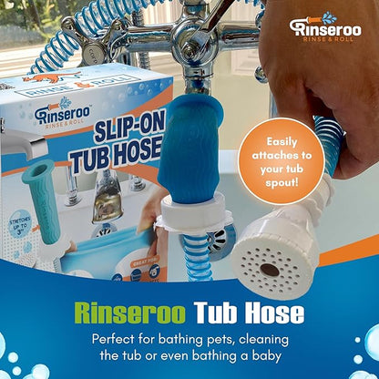 Rinseroo Slip-On Bathtub Faucet Sprayer Attachment. Ultra-Flex Dog Shower - Image 9