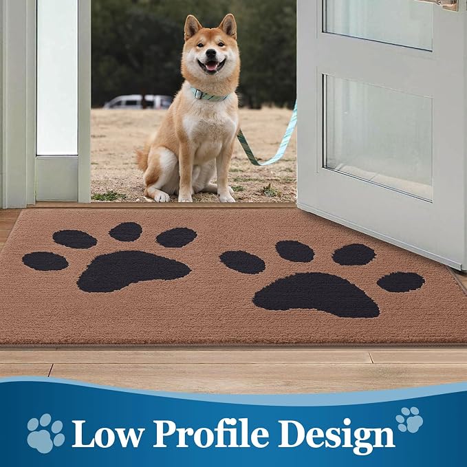 Buganda Dog Door Mat for Muddy Paws, Absorbent Dirt Trapper Washable Indoor - Image 6