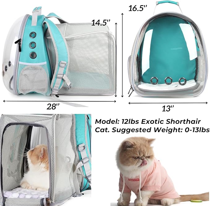 Lollimeow Cat Carrier Backpack, Expandable Bubble Pet Carrier - Image 2