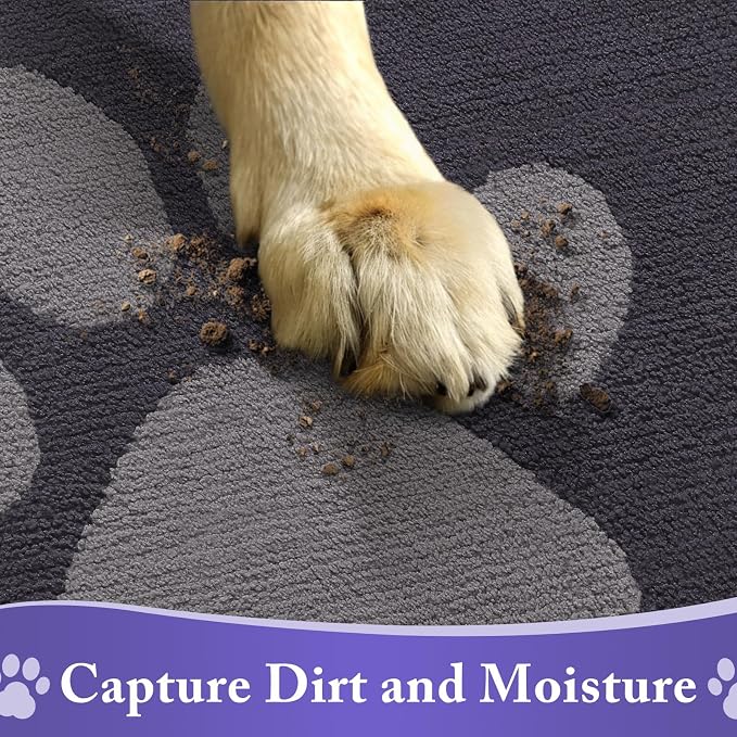 Buganda Dog Door Mat for Muddy Paws, Absorbent Dirt Trapper Non Slip Indoor - Image 4