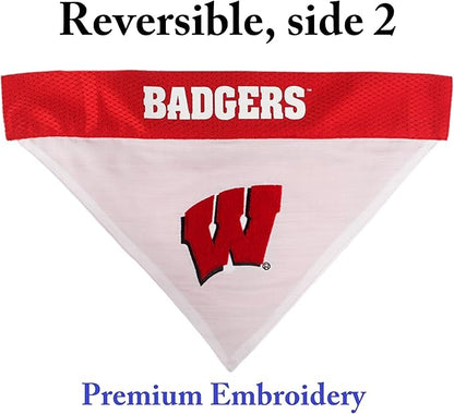 Pets First Collegiate Pet Accessories, Reversible Bandana, Wisconsin Badgers - Image 2