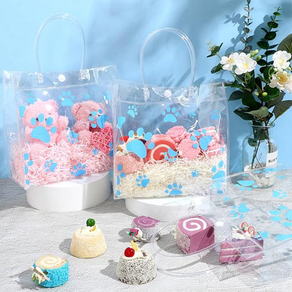 Teling 20 Packs Dog Paw Clear PVC Gift Bags - Image 4