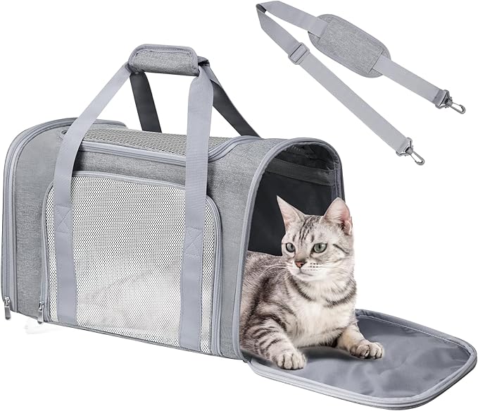Cat Carrier Soft for Pets Up to 15 Lbs, Cat Travel Bag Soft-Sided by Alwaysstandbehindyou