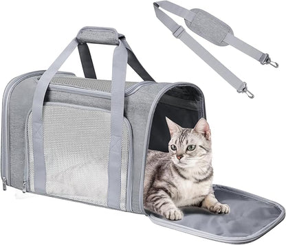 Cat Carrier Soft for Pets Up to 15 Lbs, Cat Travel Bag Soft-Sided by Alwaysstandbehindyou