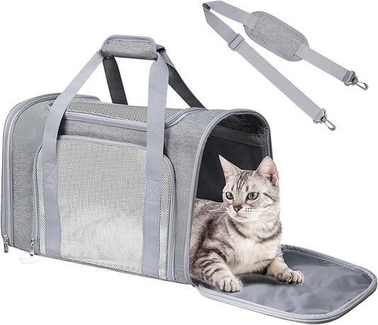 Cat Carrier Soft for Pets Up to 15 Lbs, Cat Travel Bag Soft-Sided by Alwaysstandbehindyou