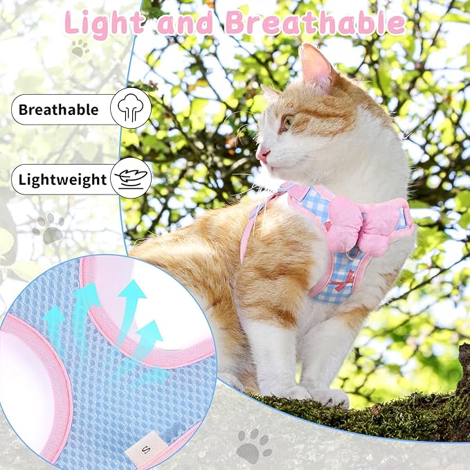Cat Vest Harness and Leash Set for Walking Escape Proof, Adjustable Kitten - Image 6