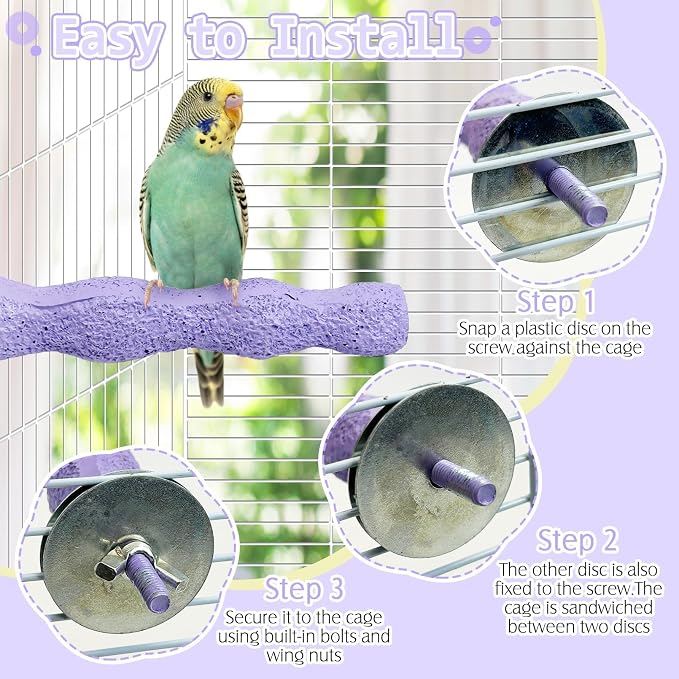 PINVNBY 5 Pack Bird Perch Resin Bird Beak Grinding Stone Parrot Cage Stand - Image 3