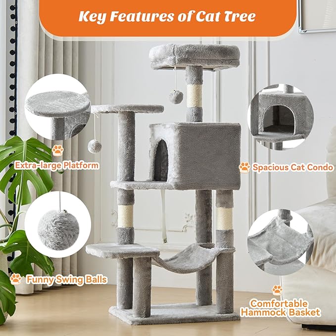 Cat Tree Tower 44 Inch, Small Cat Tower - Image 4