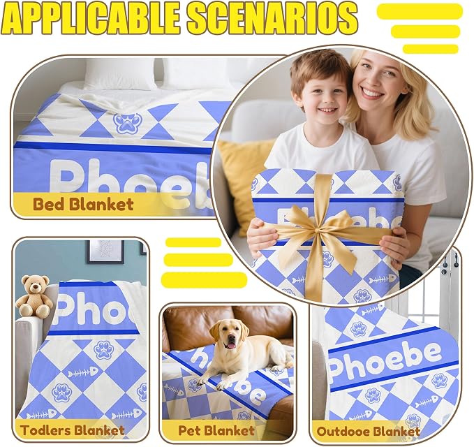 Personalized Paw Print Dog Blanket - Image 6