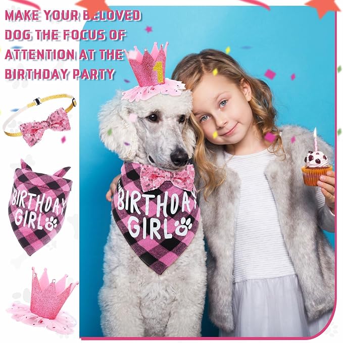 Weewooday Dog Birthday Party Supplies Birthday Boy Girl Cake Bandana Triangle - Image 6