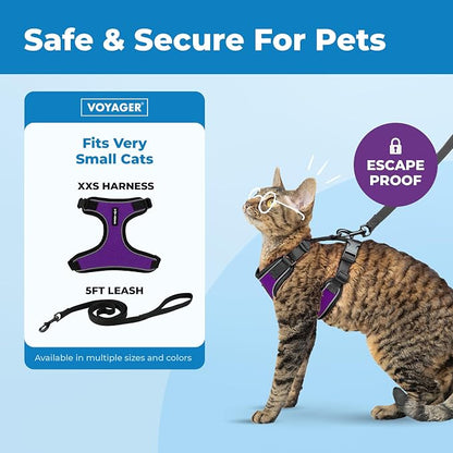 Voyager Escape-Proof Step-in Lock Cat Harness & 5ft Neoprene-Handle Leash Set - Image 2