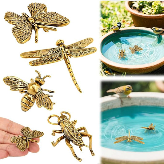 Moxweyeni 4 Pcs Mini Bird Bath Copper Ornaments Bird Bath Purification Disk by Moxweyeni