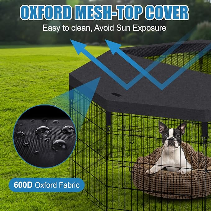 Foldable Metal Wire Dog Pen Pet Playpen Dog Fence Indoor Exercise Pen Enclosure - Image 7