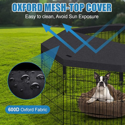 Foldable Metal Wire Dog Pen Pet Playpen Dog Fence Indoor Exercise Pen Enclosure - Image 7