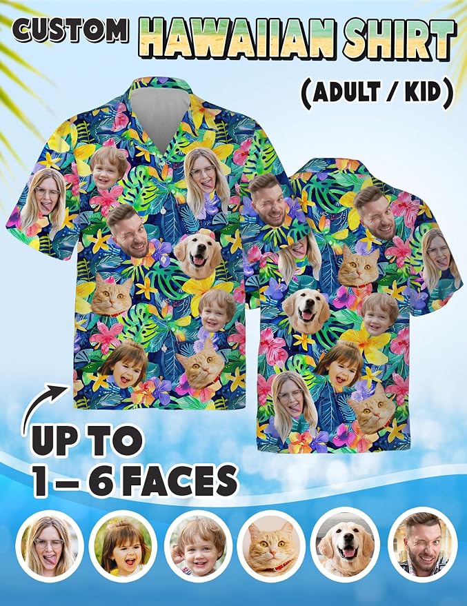 Custom Hawaiian Shirt with Face Photo Picture - Image 4