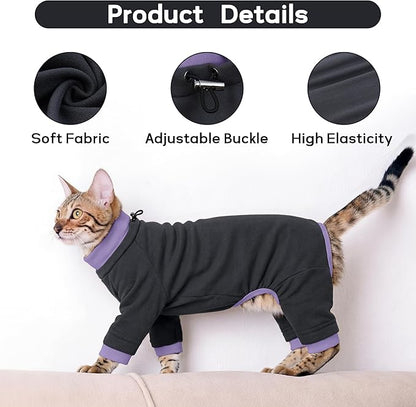 PUMYPOREITY Sticky Hair Cat Clothes, Prevent Hair Loss Cat Pajamas, Soft Cat - Image 4