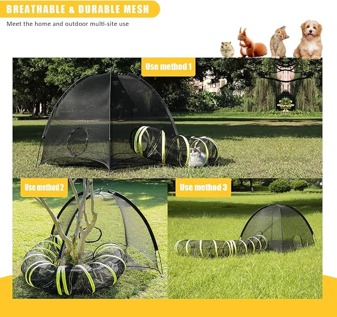 Outdoor Cat Enclosure with Circle Tunnel - Image 3