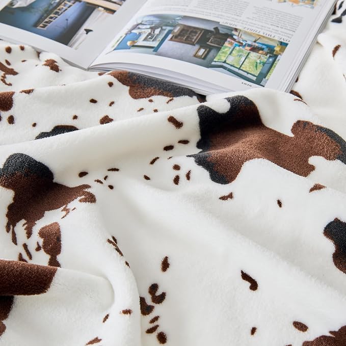 Bnuitland Cow Printed Fleece Flannel Throw Blanket, 300 GSM Double Sided Fuzzy - Image 5