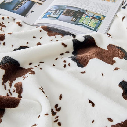 Bnuitland Cow Printed Fleece Flannel Throw Blanket, 300 GSM Double Sided Fuzzy - Image 5