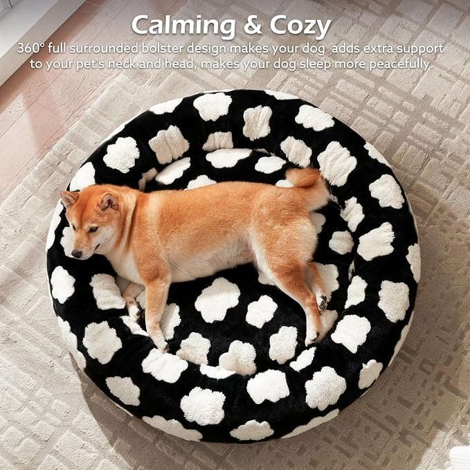 JOEJOY Donut Calming Small Dog Bed, Round Cat Beds - Image 7
