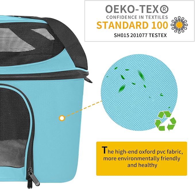 Large Cat Carrier for 2 Cats Safe Soft Side Pet Carrier for Dog Collapsible - Image 6