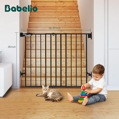 Babelio Baby Gate for Stairs, Kitchen & Doorways, No Bottom Bar| One-Handed - Image 8