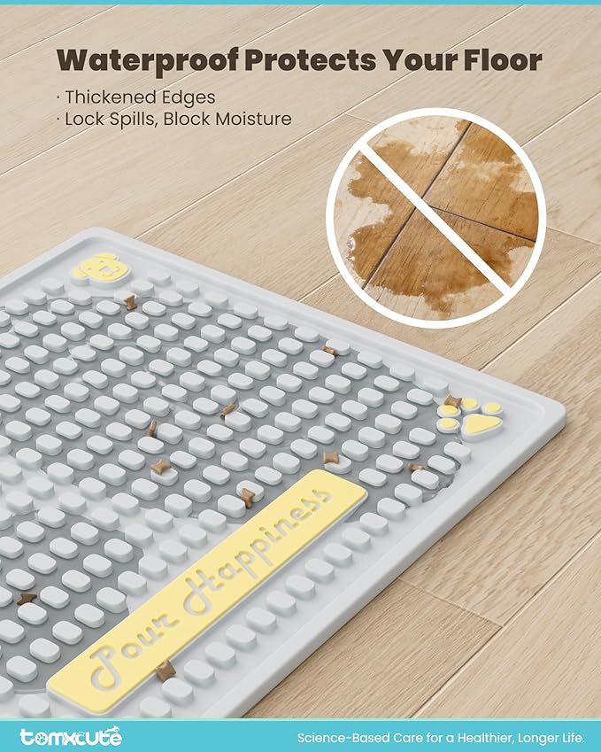 Tomxcute Extra Thick Pet Feeding Mat 19.7" x 14.2", BPA-Free Food-Grade PVC - Image 6
