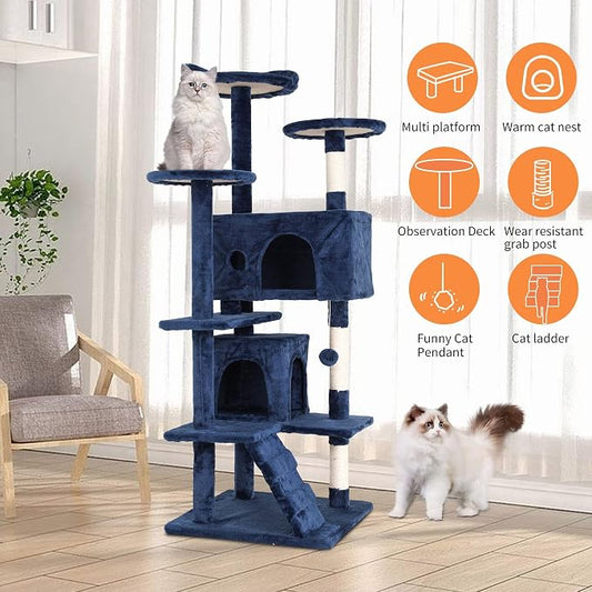 Cat Tree for Indoor Cats, Space Saving Cat Activity Center, Durable Pet Play - Image 2