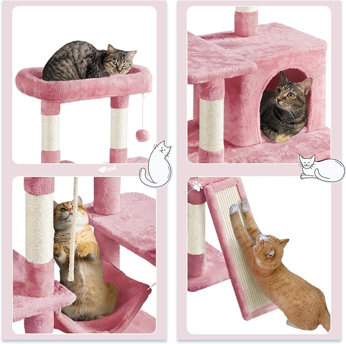 Yaheetech Cat Tree Cat Tower, 63in Multi-Level Kitten Tree w/Sisal-Covered - Image 3