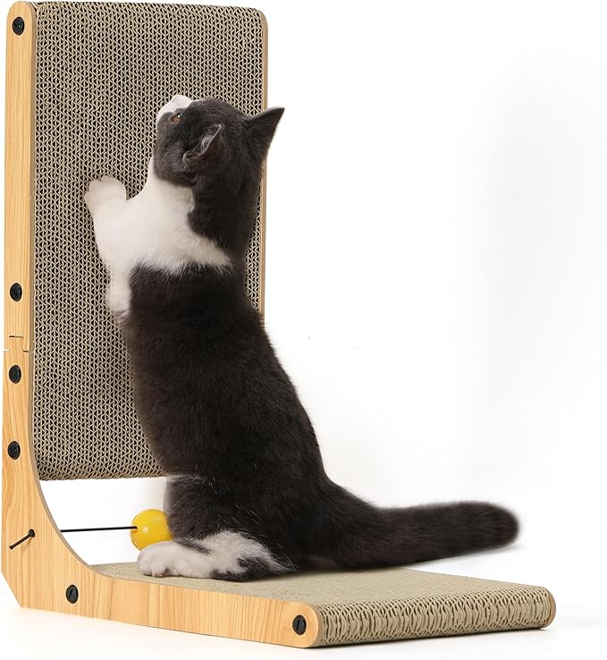 FUKUMARU Cat Scratcher, 18.9 Inch L Shape Cat Scratch Pad, Vertical Cat by FUKUMARU