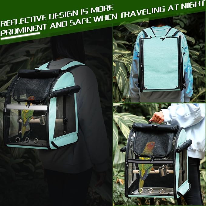 SUERTREE Bird Carrier Bag with Indestructible Stainless Steel Mesh, Bird Travel - Image 3
