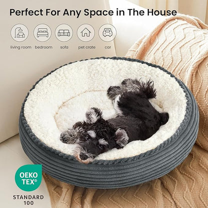 Love's cabin Round Donut Cat and Dog Cushion Bed, 25in Pet Bed - Image 6
