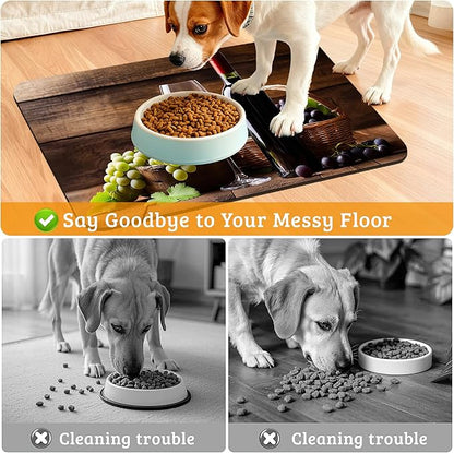 Pet Feeding Mat, Non-Slip Water Bowl Placemat, Pet Supplies 12" x 20" - Image 4
