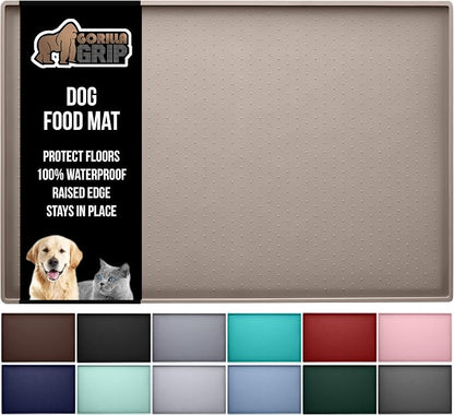 GORILLA GRIP 100% Waterproof Raised Edge BPA Free Silicone Pet Feeding Mat by GorillaGrip