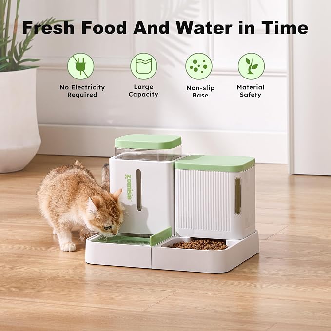 Gravity Cat Feeder and Water Dispenser, 2 in 1 Cat Self Feeder - Image 5