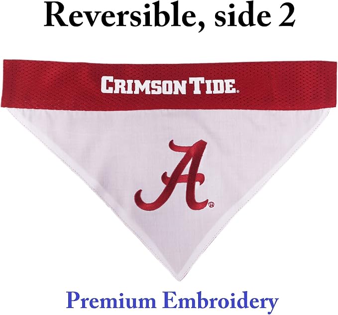 Pets First Collegiate Pet Accessories, Reversible Bandana, Alabama Crimson Tide - Image 2