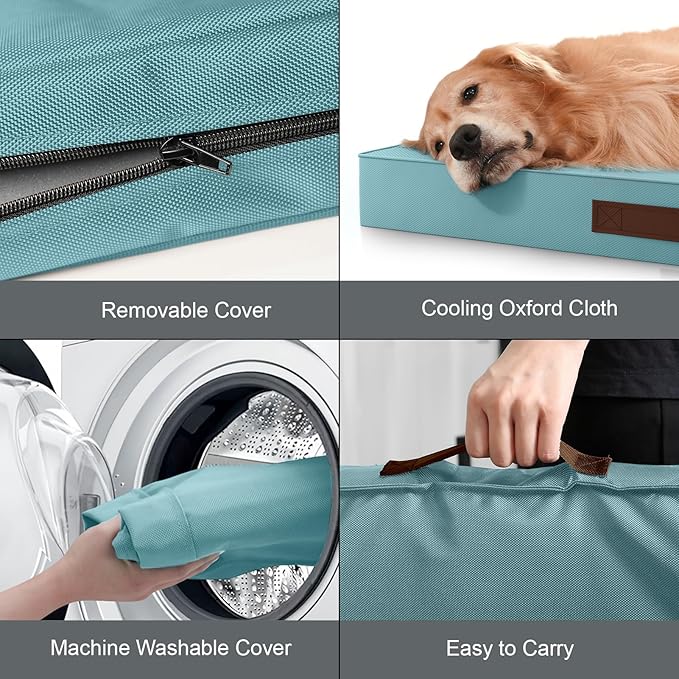 Outdoor Dog Bed for Small Dogs & Cats, Waterproof Dog Crate Mat Orthopedic Egg - Image 6