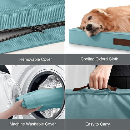 Outdoor Large Washable Dog Bed, Orthopedic Egg Crate Foam Dog Crate Mat - Image 6