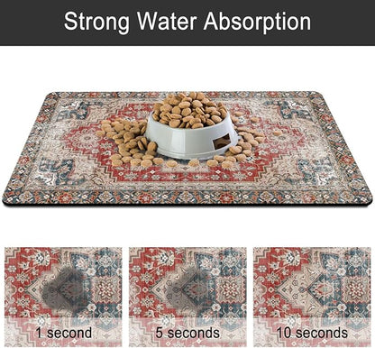 Dog Food Mats for Floors, Absorbent and Quick-Drying Pet Cat Food Mat, - Image 5